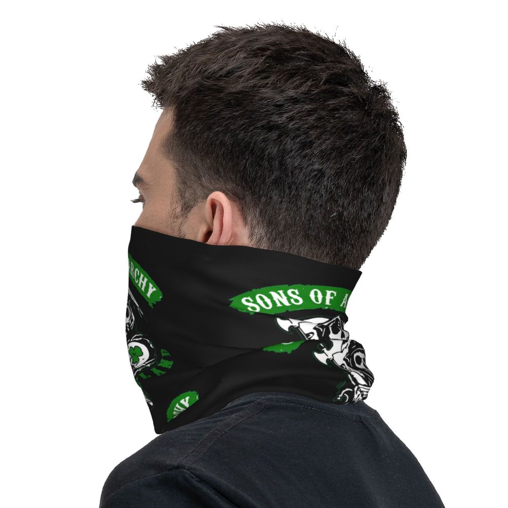 Custom 1 Percenter Essential Sons Bandana Neck Gaiter for Ski Camping Men Women Wrap Scarf TV Show Anarchy Headband Warmer