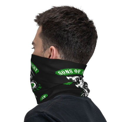 Custom 1 Percenter Essential Sons Bandana Neck Gaiter for Ski Camping Men Women Wrap Scarf TV Show Anarchy Headband Warmer