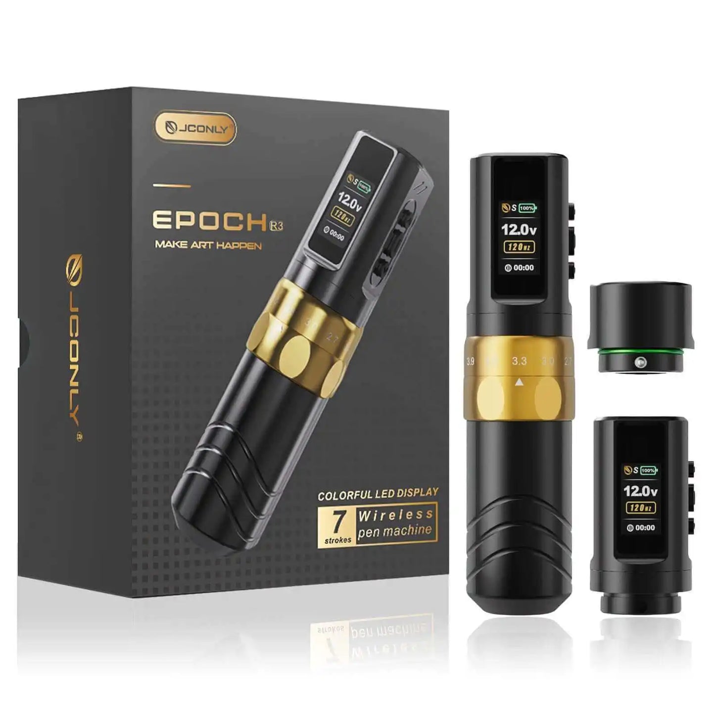 JCONLY Wireless Tattoo Pen Machine EPOCH Tattoo Machine Pen with 2pcs 2000mAh Battery for Permanent Makeup Pen Needles
