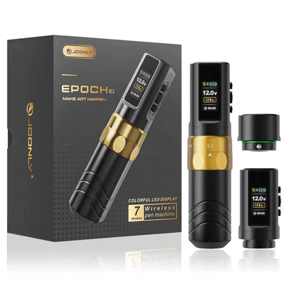 JCONLY Wireless Tattoo Pen Machine EPOCH Tattoo Machine Pen with 2pcs 2000mAh Battery for Permanent Makeup Pen Needles