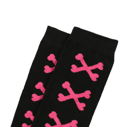 Womens Bone Thigh High Stockings Ladies Halloween Girls Black White Pink Long Over Above Knee Socks Tall Funny Cosplay Harajuku