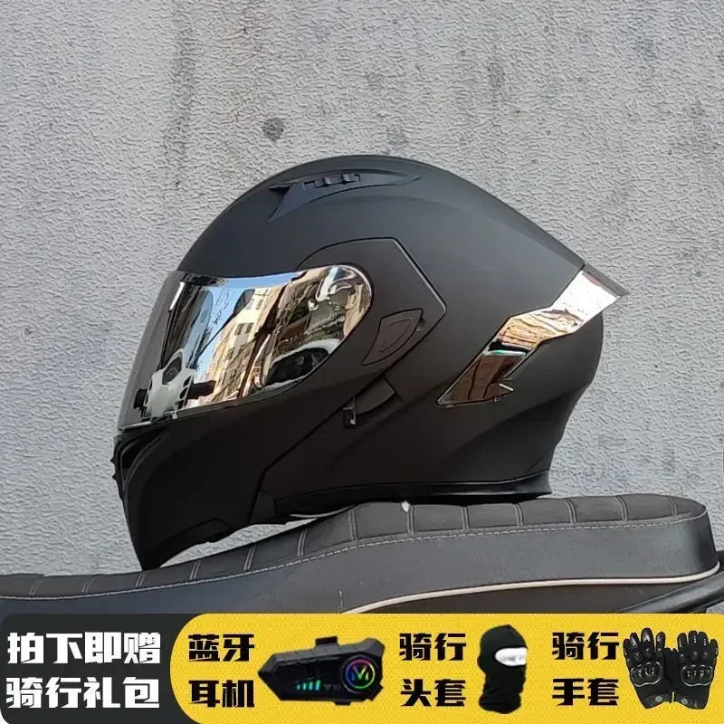 Motorcycle Helmet Full Face Racing Motorbike Helmet with Double Sun Visor Women Man Flip Up Moto Helmets Capacete De Moto
