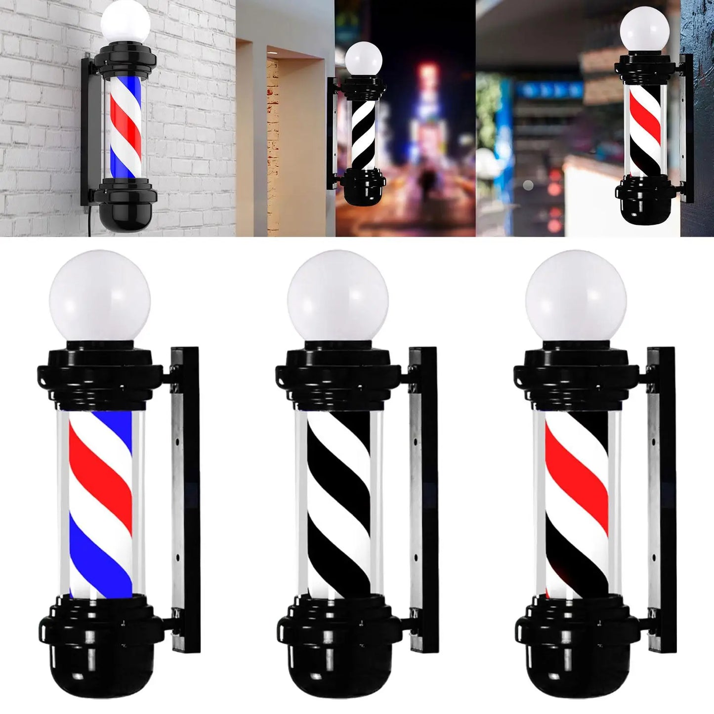 23.6 inch Barber Pole Light Classic Signs Barber Shop Open Sign for Outside