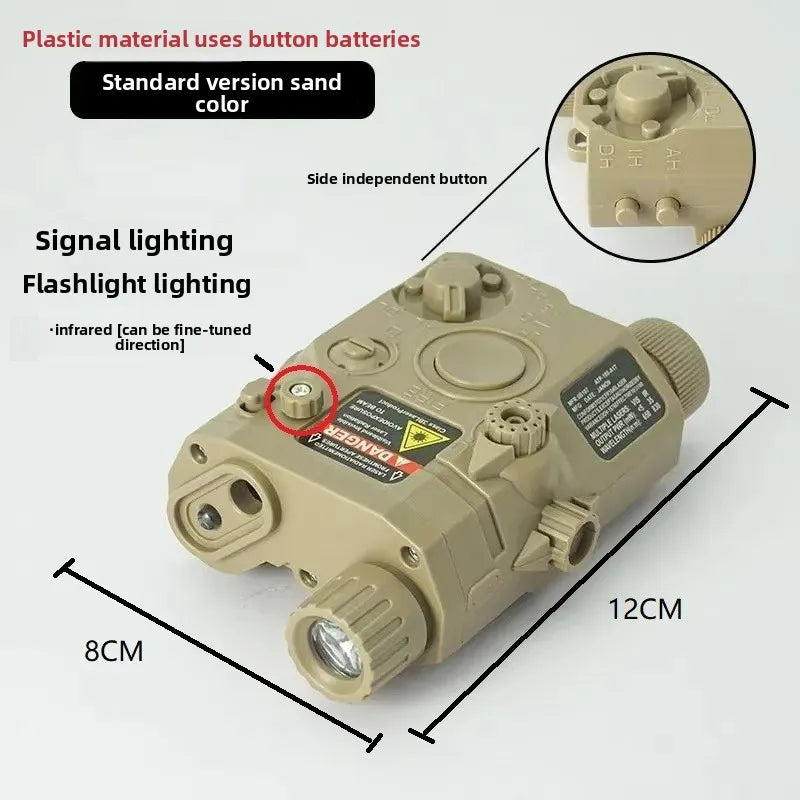 PEQ15 Multi-Functional Laser Box Tactical Flashlight: Fits 20mm Rail, for Toy Airsoft Guns, Hunting, CS & Wargame,indicator