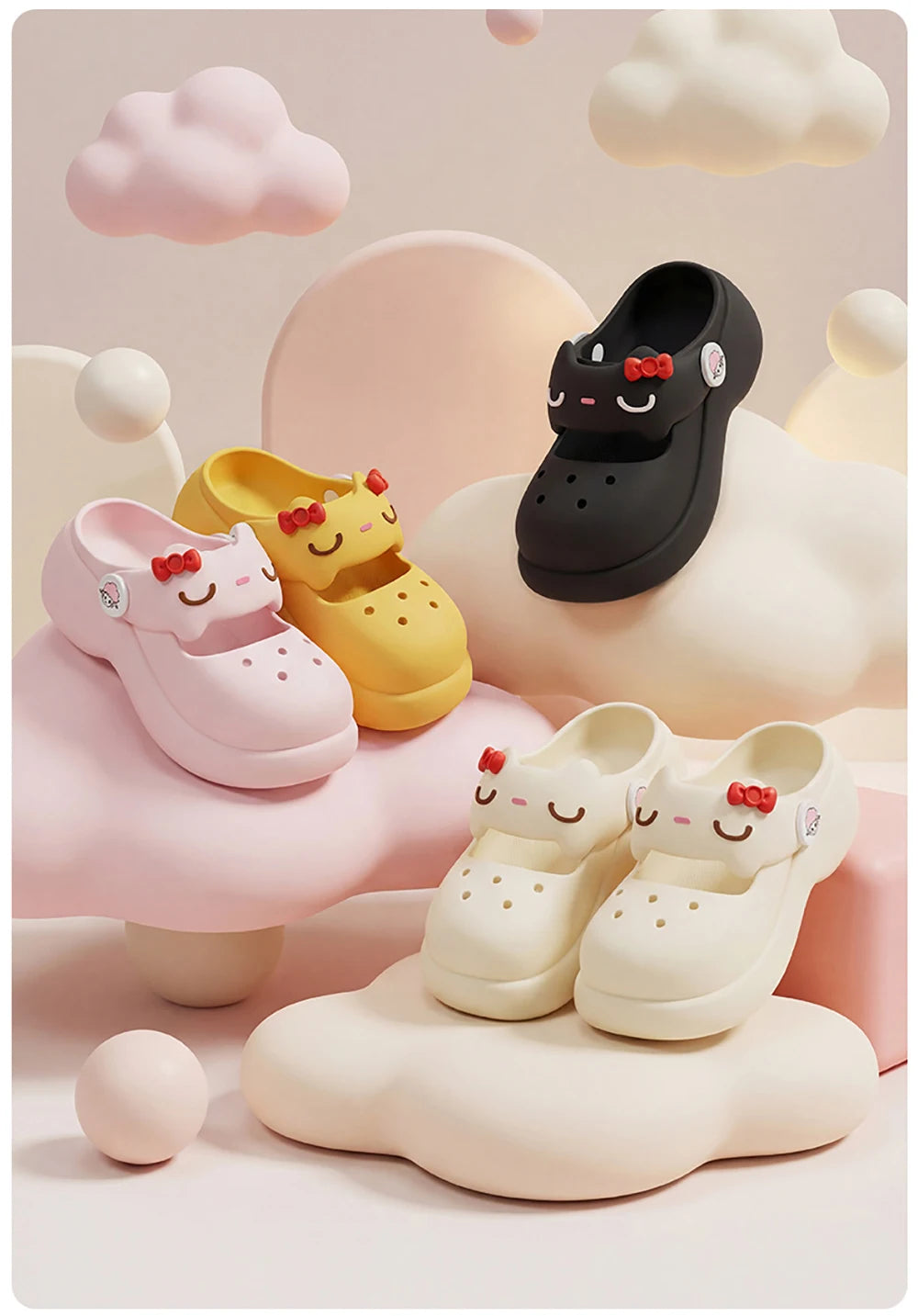 Women Fashion Platform Clogs Cute Cartoon Rabbit Summer Shoes Female Indoor Street Slippers Soft EVA Girls Daily Walking Sandals