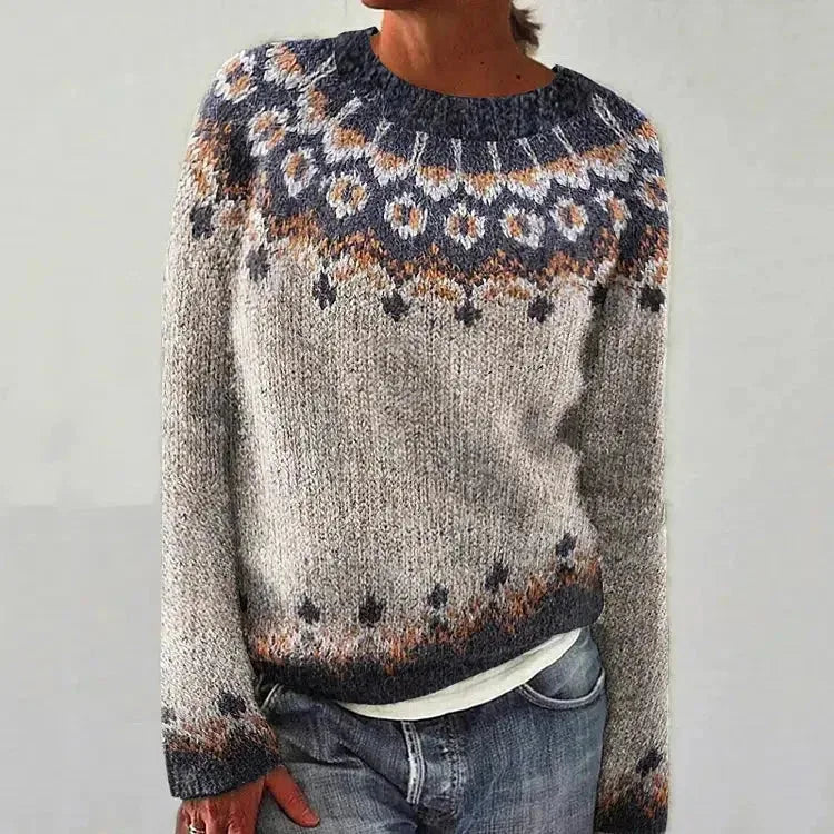 2025 Spring Knitted Women Sweater Print O-neck Long Sleeve Casual Loose Sweaters Female Winter Elegant Trendy Ladies Clothes