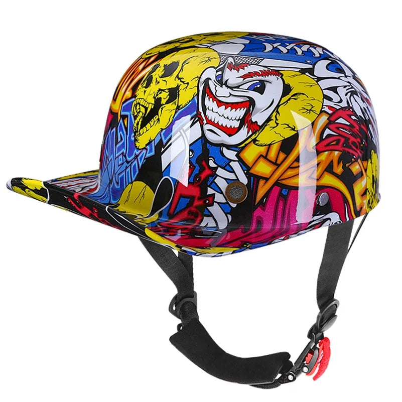2023 New Vintage Motorcycle Helmet baseball cap helmet men's and women's children's scooter half face Vintage four seasons hat