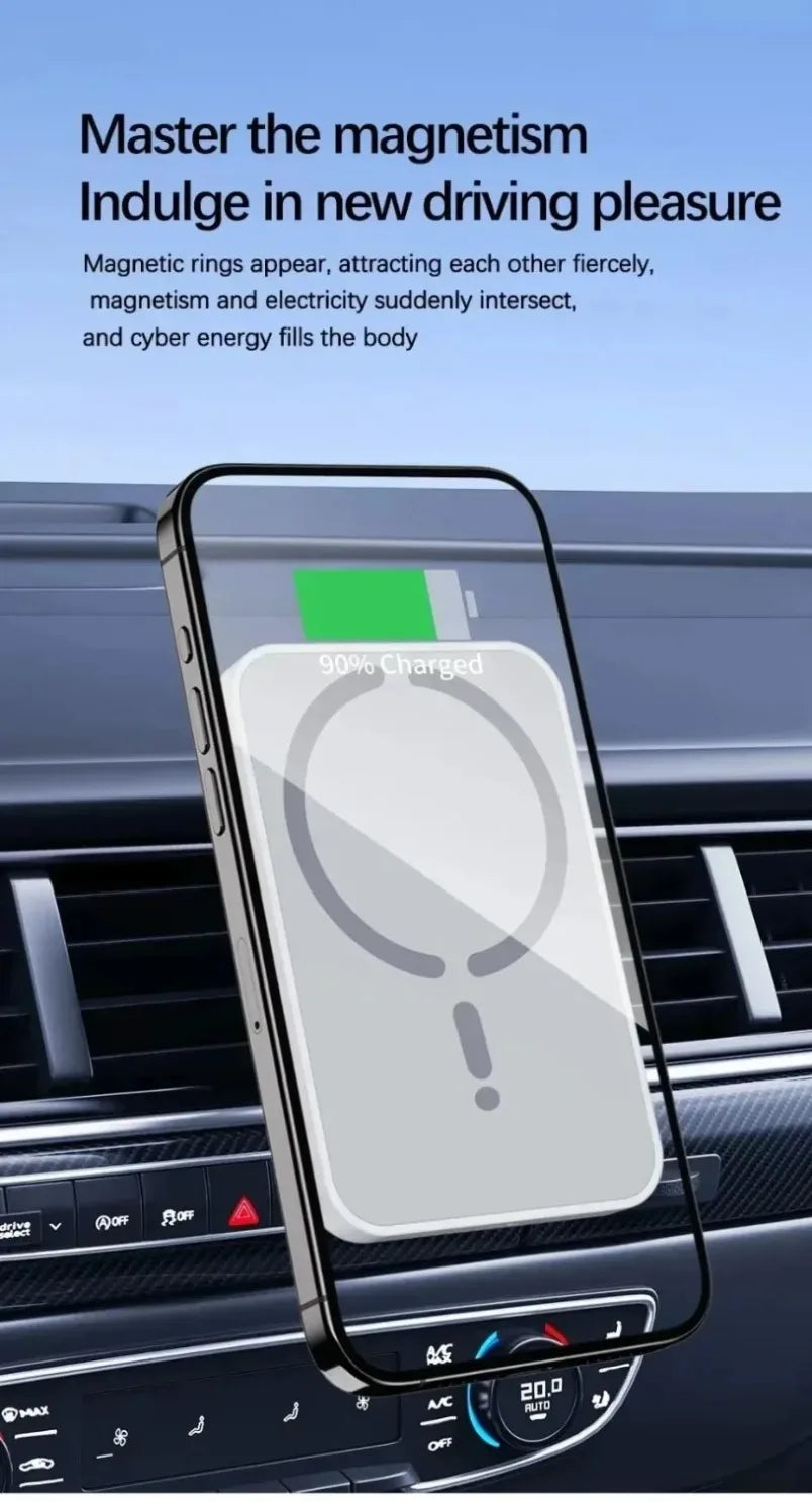 15W Magnetic Wireless Car Chargers for iphone 17 16 15 14 13 12 Pro Max Car Charger Fast Charging Air Vent Clip Phone Car Holder