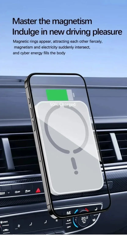 15W Magnetic Wireless Car Chargers for iphone 17 16 15 14 13 12 Pro Max Car Charger Fast Charging Air Vent Clip Phone Car Holder