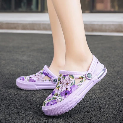 Women's Ethnic Shoes Clogs Soft Sole Two-way Wear for Beach Mules and Pool Women Garden Slides Indoor Nursing Clogs Sandals
