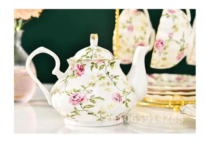 400ML European Bone Coffee Teapot English Afternoon Tea Set Kettle Pot Resistant High-Grade Porcelain Heat China Teapot Pot