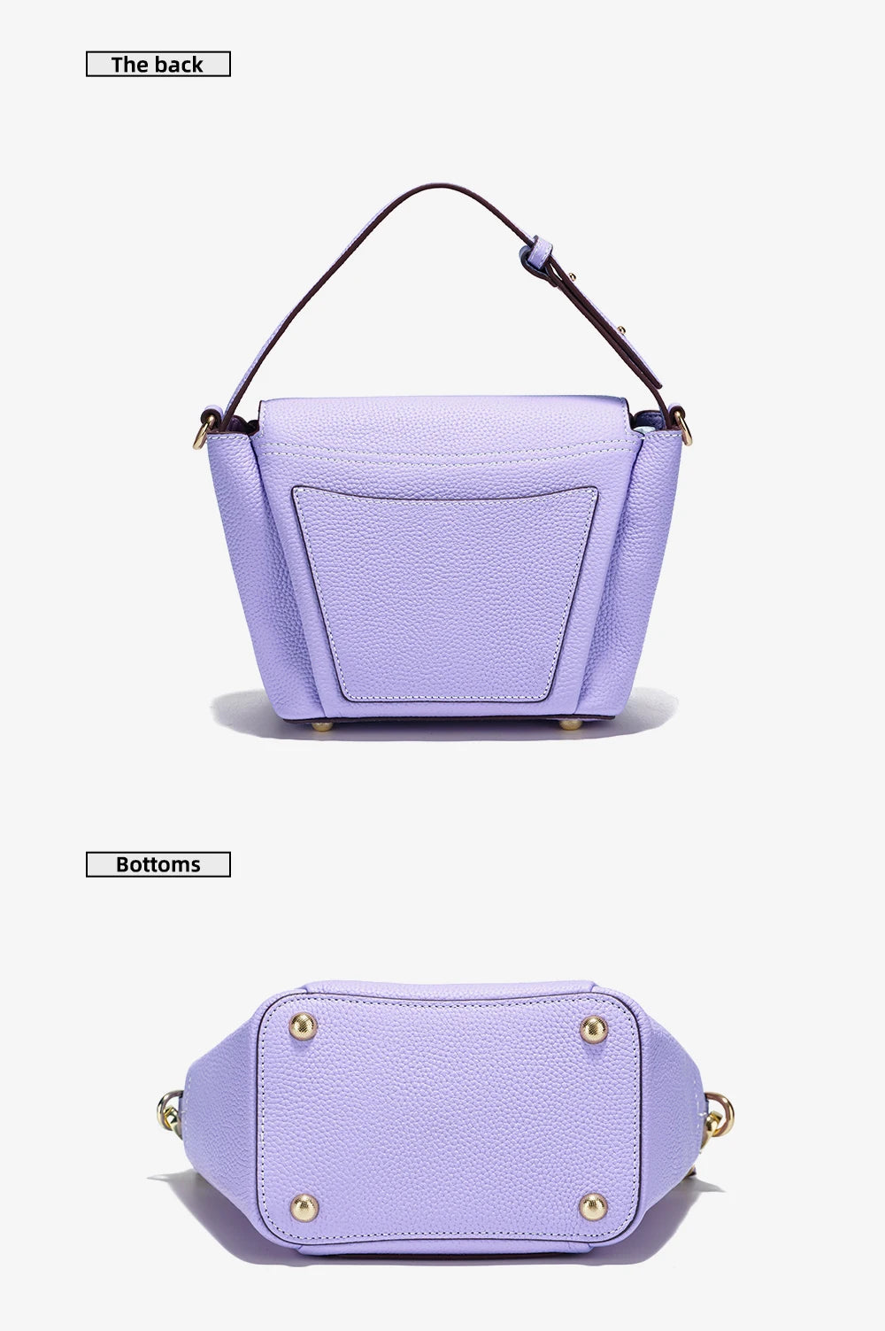 Zency Luxury Genuine Leather Tote Bag For Women Elegant High End Bag Shoulder Crossbody Handbag Top Handle Bags Noble Purple Bag