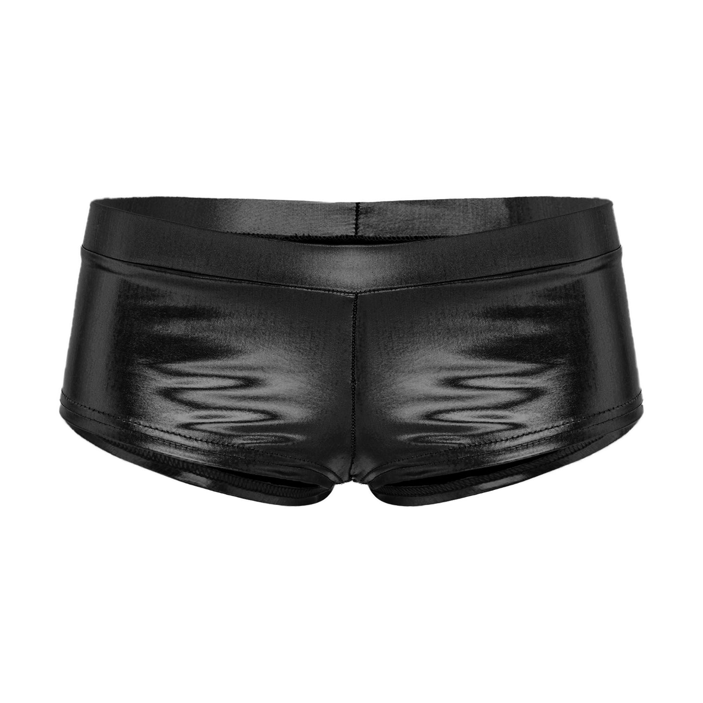 Women's Shiny Faux Leather Shorts Hot Pants Low Waist Pole Dance Bottoms for Woman Rave Party Festivals Carnival Club Costumes