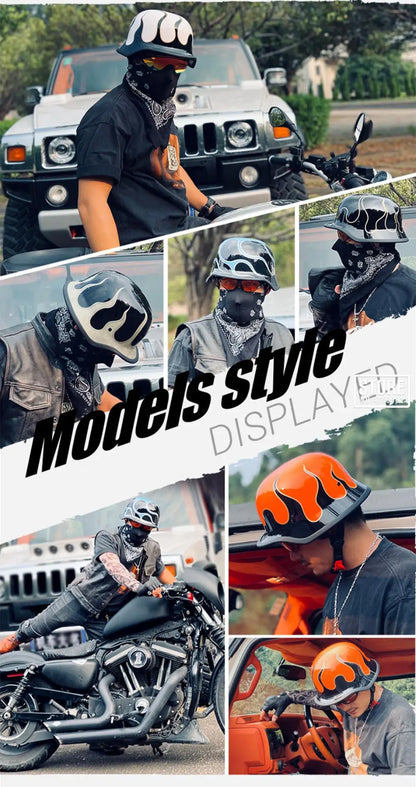 Motorcycle German Style Scoop Helmet Retro Half Helmet For Men And Women Summer Cruising Electric Bike Helmet DOT Approved