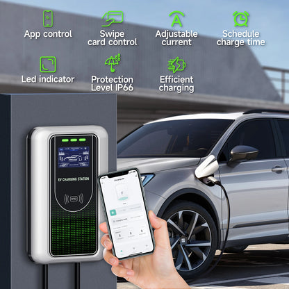 AFYEEV Type2 EV Charger 32A 7.6KW Charging Station Car Charger 11KW 22KW 3Phase EVSE Wallbox APP Bluetooth WiFi Remote Control