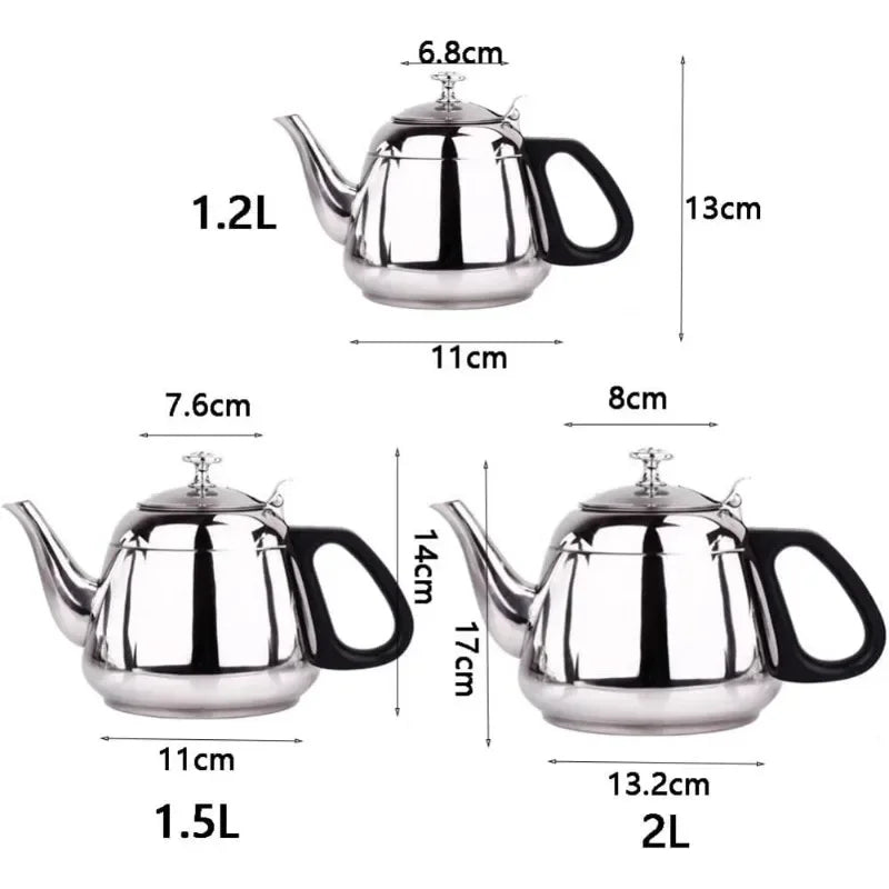 Stainless Steel Tea Stove 1.2L/1.5L/2L Kettle Tea Stove for Hot Pot Gas Sensing Home Camping Office Self-service Restaurant