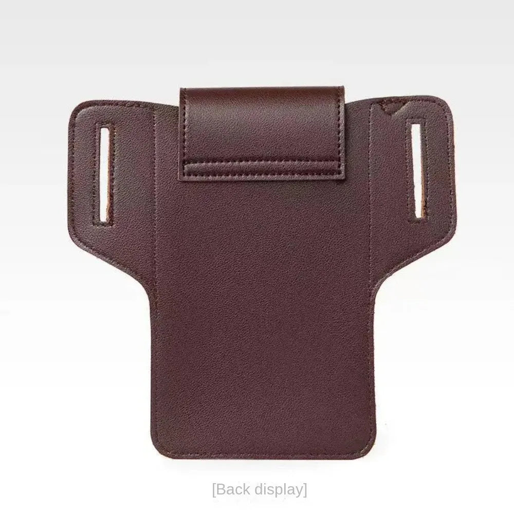 2024 Fashion New Men's Belt Leather Case Vertical Multifunctional Portable Phone Waistpack Card Bag Can Be Keyed Pu Leather Gift