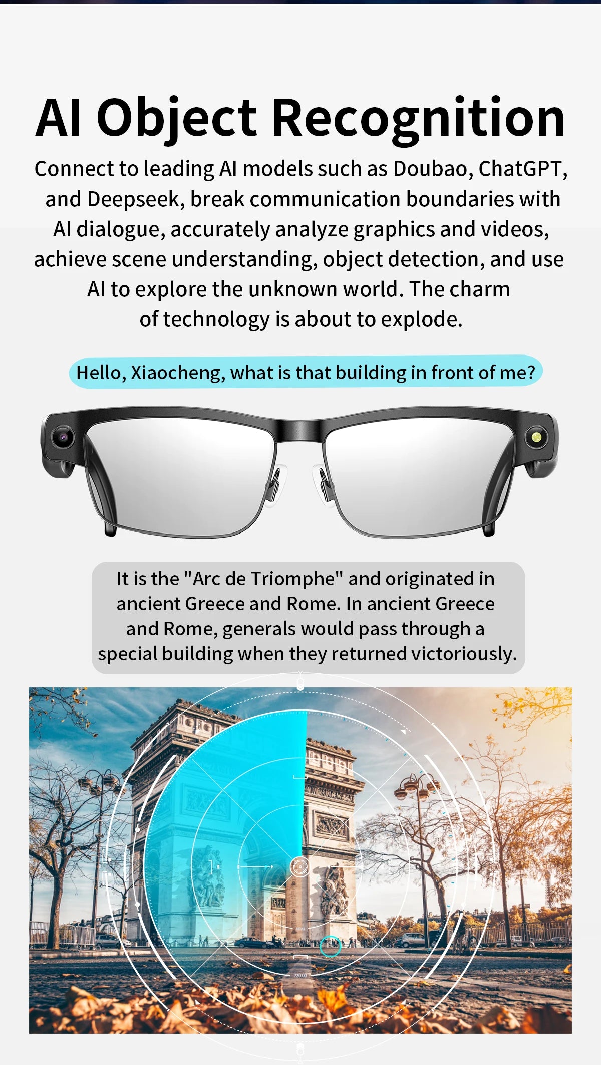 2026 Smart Glasses 800W HD Camera Anti Shake Video Recording Music AI Object Recognition WIFI Transmission BT Call Smart Glasses