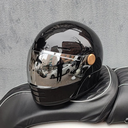 ORZ Retro full face motorcycle helmet - Classic design, suitable for both men and women, with safety protection certified by 806