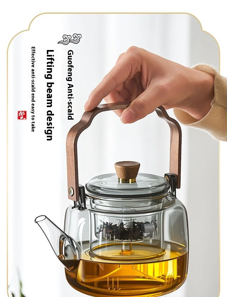 GIANXI Glass Boiling Teapot Chinese Kung Fu Tea Set High Temperature Tea Brewing Special Samovar Teapot Health Pot