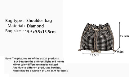 Luxury Women's Bag New High Quality Horseshoe Bucket Bag Exquisite PU Rivet Sequin Design Women's One Shoulder Handbag