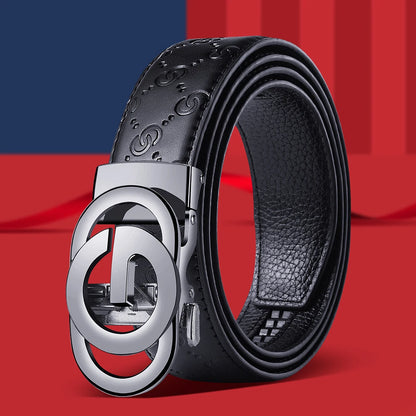 Fashionable Business Men's Belt Luxury Alloy Buckle Belt High Quality Material Leather Soft Belt Paired with Suit Pants and Jean