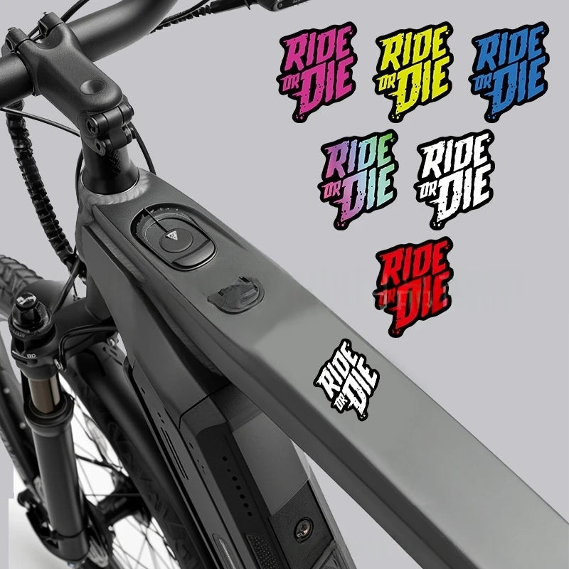 Ride or Die Bike Frame Stickers Bicycle Top Tube Waterproof Decals for MTB Bicycle Decorative Frame Bike Motorcycle Accessories