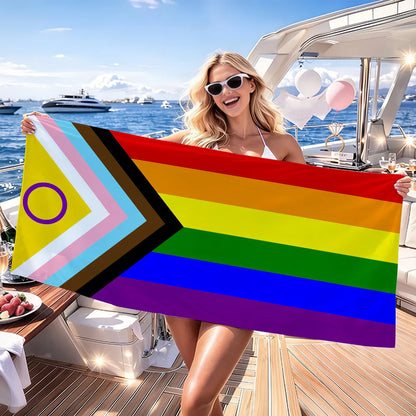 LGBT Gay Rainbow Pride Towel Quick Dry Absorbent Beach Towel for Sports, Fitness, Swimming and Outdoor Activities