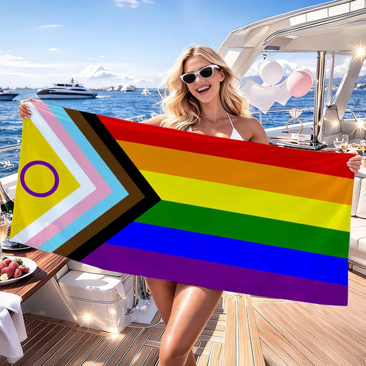 LGBT Gay Rainbow Pride Towel Quick Dry Absorbent Beach Towel for Sports, Fitness, Swimming and Outdoor Activities