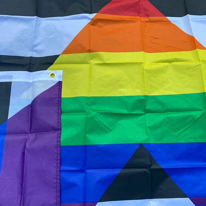 Aerlxemrbrae Rainbow Flag 150X90CM Banner Polyester Grommets LGBT Rainbow Pride Gay Straight Ally Flag