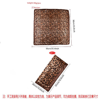 1PCS Women's Sexy Multicolor Leopard Print Woven Scarf Large Fashionable Headscarf for Travel Party Ladies Silk Square Scarf