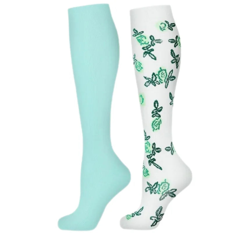 2Pairs New Cat Compression Socks Knee High 20-30 Mmhg Fit Medical Edema Diabetes Varicose Veins Running Compression Sports Socks