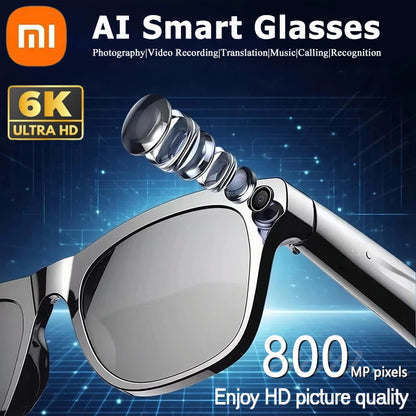 Xiaomi 6K HD AI Smart Glasses Photochromic Multifunction Camera Bluetooth Call Music Player Voice Assistant Translate Glasses