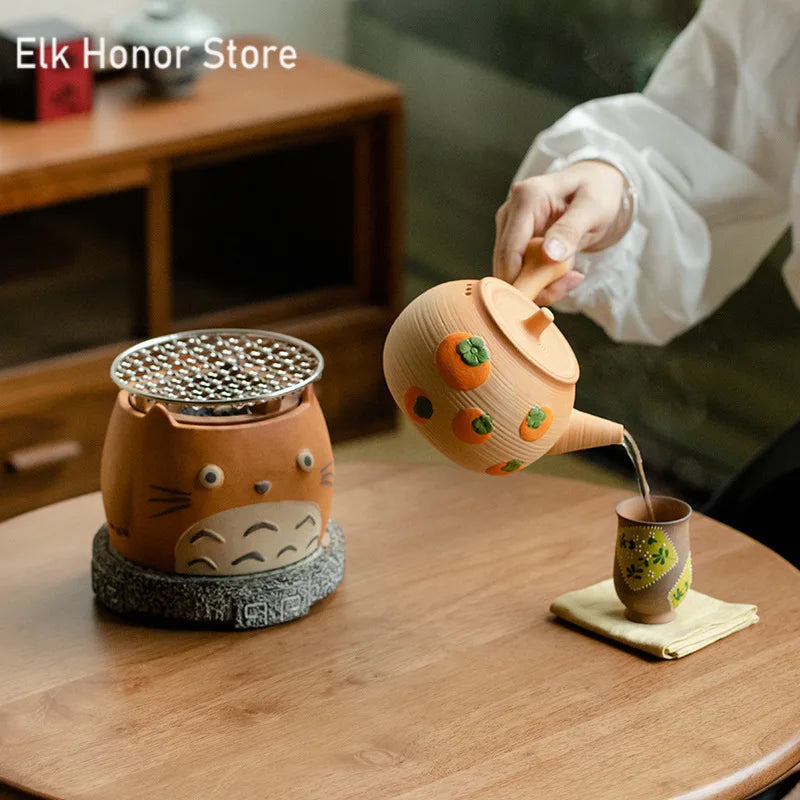 Japanese Charcoal Fire Stove Can Dry-fire Coarse Pottery Anti-scalding Side Handle Kettle Household Tea Stove Charcoal Grill