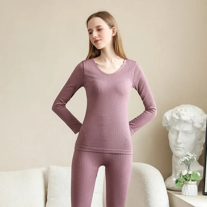 Warm Women's Thermal Underwear Sexy Ladies Intimates Long Johns Women Shaped Sets Female Middle Collar Thermal Shaping Clothes