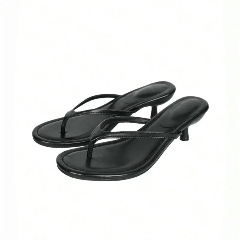 2026 New Brand Fashion Clip Toe Low Heel Women Slippers Ladies Elegant Beach Vacation Dress Slides Concise Summer Shoes