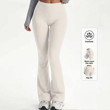 Soft Yoga Flared Pants Fitness Wide Leg Sports Pants High Waist Hip Lifting Boot Cut Trousers For Cycling Fitness Yoga Pilates