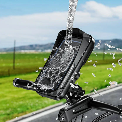 Adjustable Motorcycle Waterproof Holder Universal Anti Fall Phone Mount Handlebar Suitable Motorcycle Bike Phone Holder