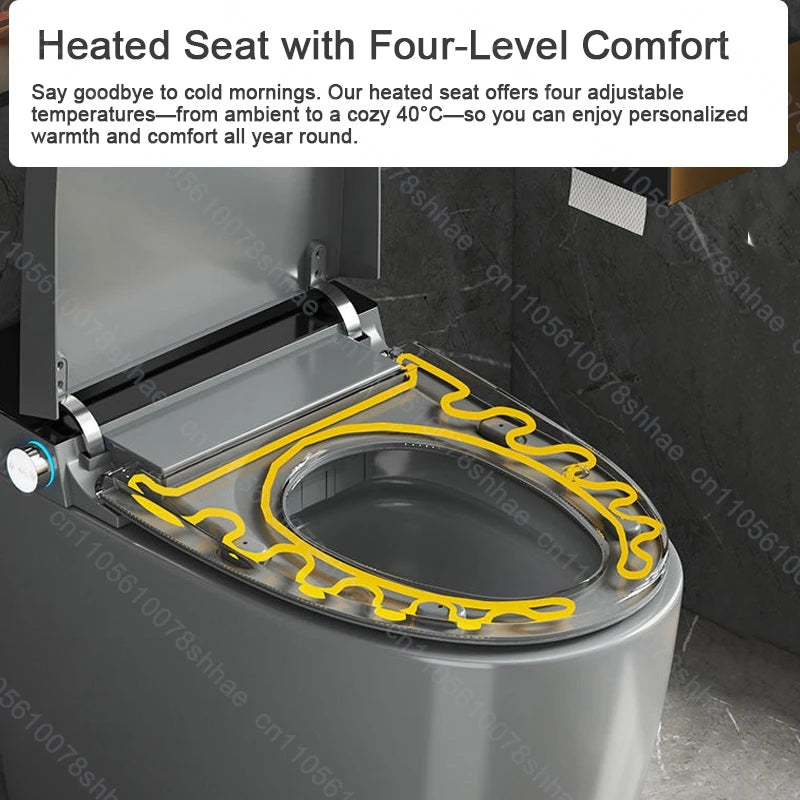 Smart Toilet Intelligent Bidet Seat with Heated Seat Foam Shield Automatic Lid  Self-Cleaning No Water Pressure Limit One Piece