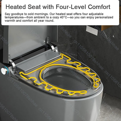 Smart Toilet Intelligent Bidet Seat with Heated Seat Foam Shield Automatic Lid  Self-Cleaning No Water Pressure Limit One Piece
