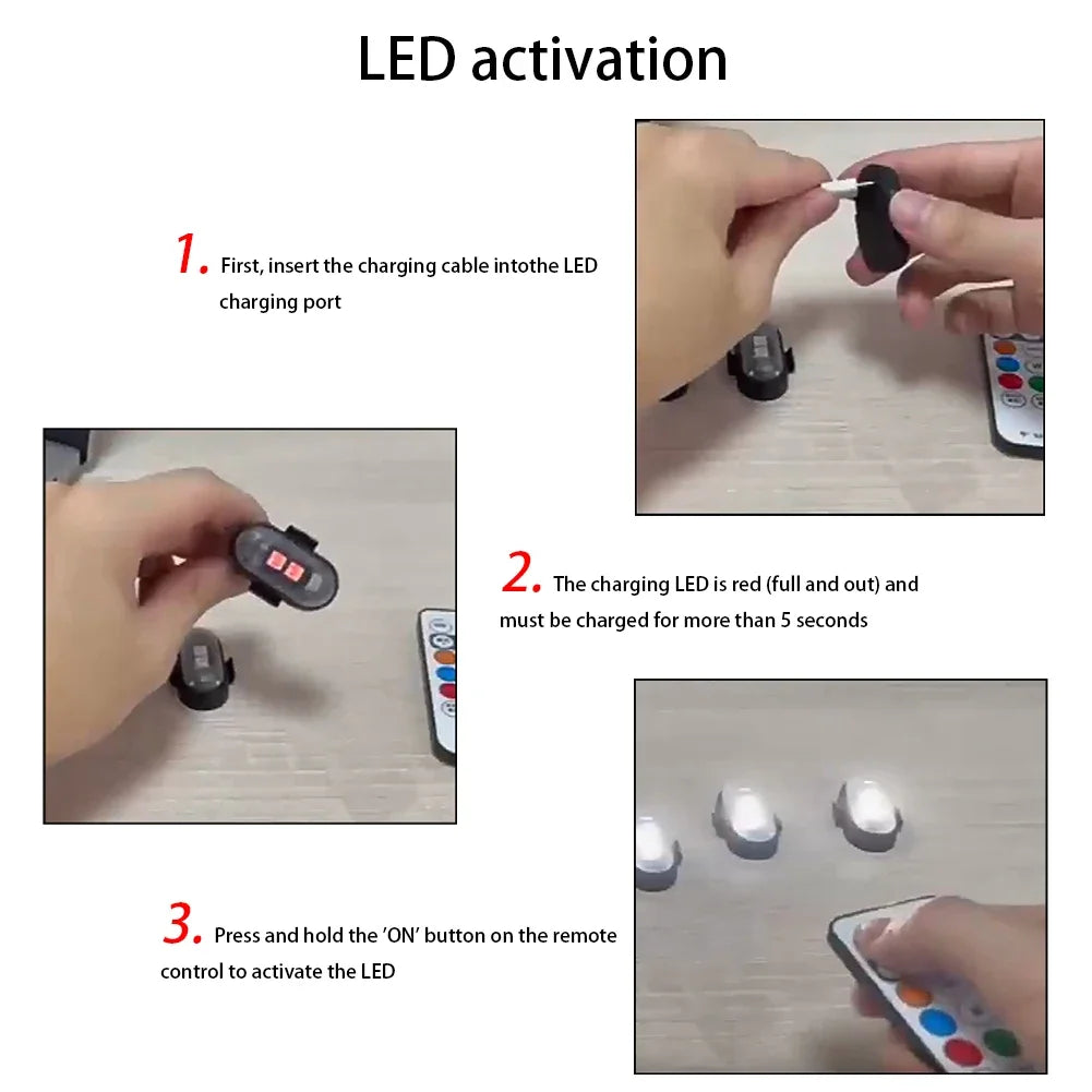 Wireless Car Atmosphere Light LED Strobe Lights Warning Lights RGB Led Aircraft Strobe Lights Car Motorcycle LED Lamp