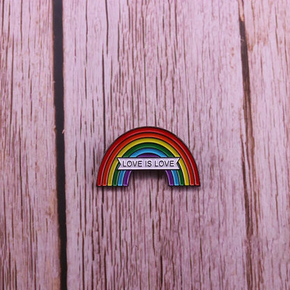 LGBT Gay Pride Rainbow Flag Heart Enamel Pins Fashion Lapel Metal Badges Backpack Brooches Proudly Go Purride Pin Wholesale