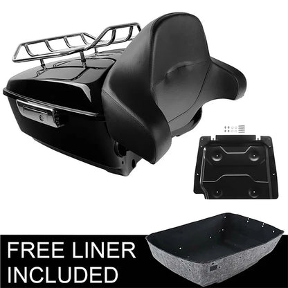Motorcycle King Trunk Rack Backrest For Harley Touring Street Glide Road Glide 2014-2025