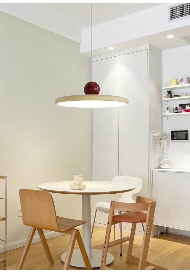 Nordic Cream Style Flying Saucer Pendant Light Restaurant Living Room Bedroom Bedside Lamp Home Interior Decorative Lamp 20/30cm