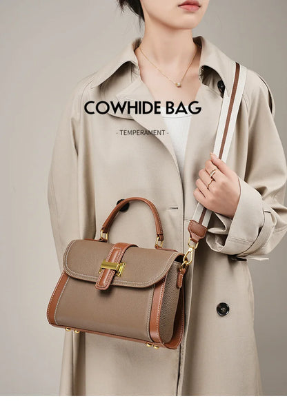 Luxury handbags female crossbody bags small square shoulder bag mom women bags new fashion 2025 genuine cowhide leather satchel