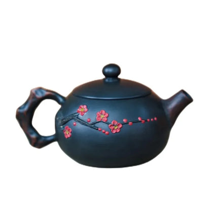 Jianshui Purple Pottery Teapot for Tea Making, Household Ceramic Single Pot, Chinese Retro Style Plum Blossom Teapot, Xishi Teap