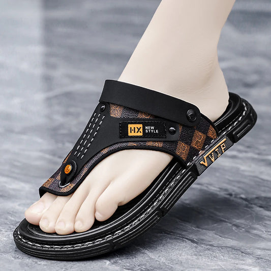 Men's high-quality beach shoes summer outdoor casual flip-flops sandals soft-sole non-slip comfort fashion dual-purpose slippers
