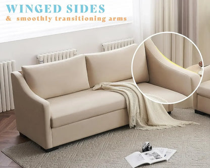 [New Arrival, Discounted Price!]Couch,Comfy Sofa Couch with Slope Armrests, 2 Piece Set Extra Deep Seat Sofa for Living Room, Ap