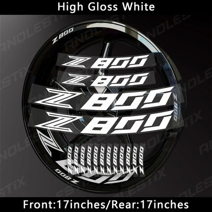 AnoleStix Reflective Motorcycle Wheel Sticker Hub Decal Rim Stripe Tape For Kawasaki Z800 2018 2019 2020 2021 2022 2023 2024