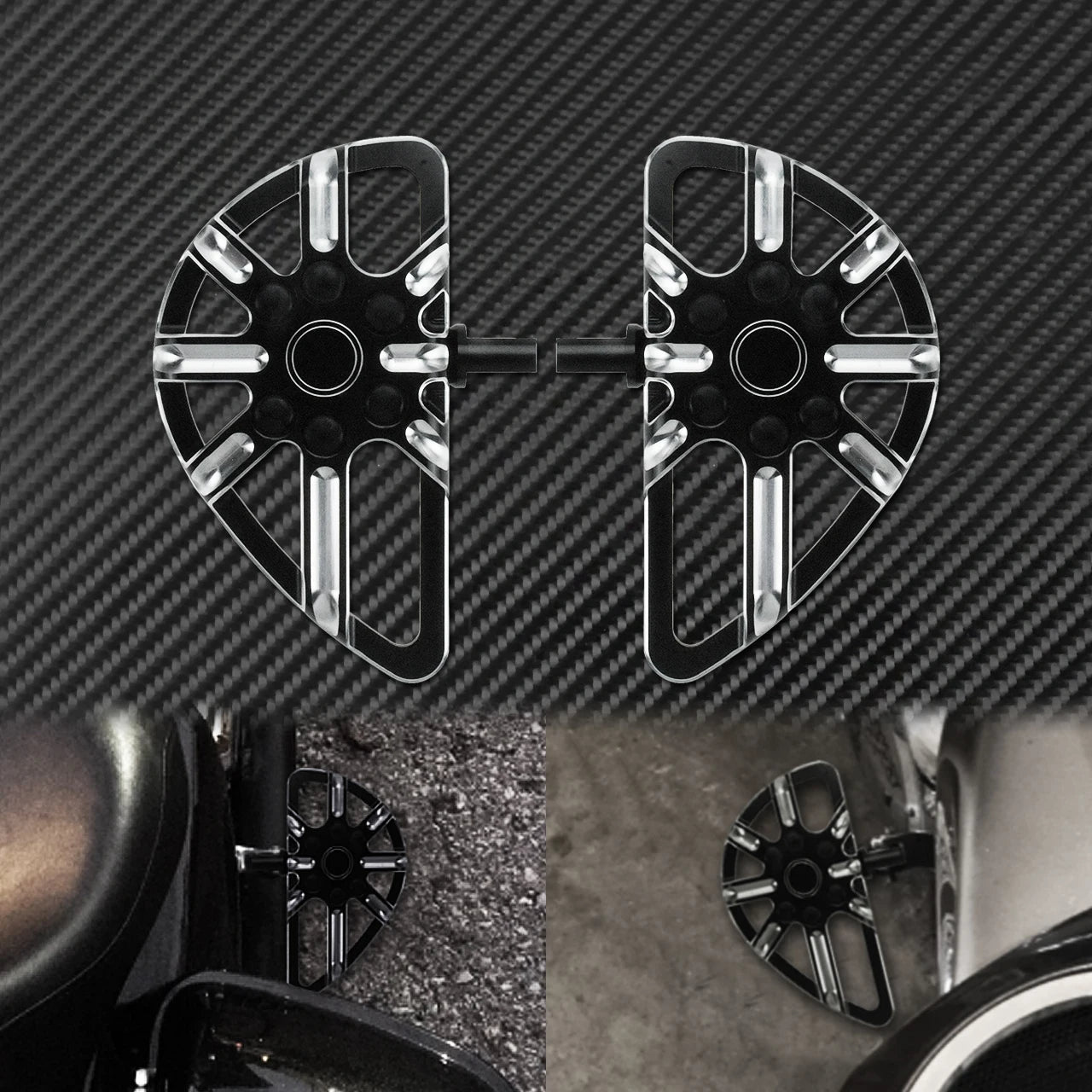 Motorcycle Floorboard Front Rear Footrest Driver Footpeg Passenger Pedal For Harley Touring Electra Street Glide Dyna Softail FL